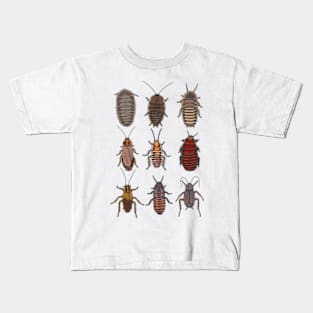 8bit pixel cockroach pattern Kids T-Shirt